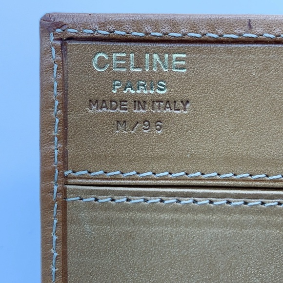 CELINE Macadam Long Wallet Flap Button Leather Wallet in Light Brown - Picture 9 of 14